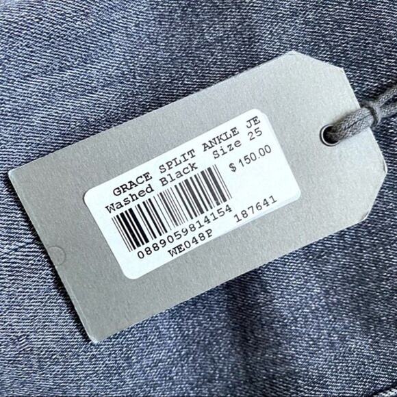 NWT AllSaints Grace Split Ankle Jeans Washed Black Size 25 - Picture 7 of 9